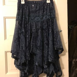 Blue sparkly skirt